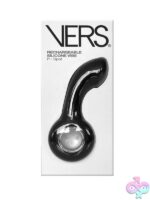 Curved black silicone rechargeable prostate vibe with 12 vibration functions by Rascal Toys