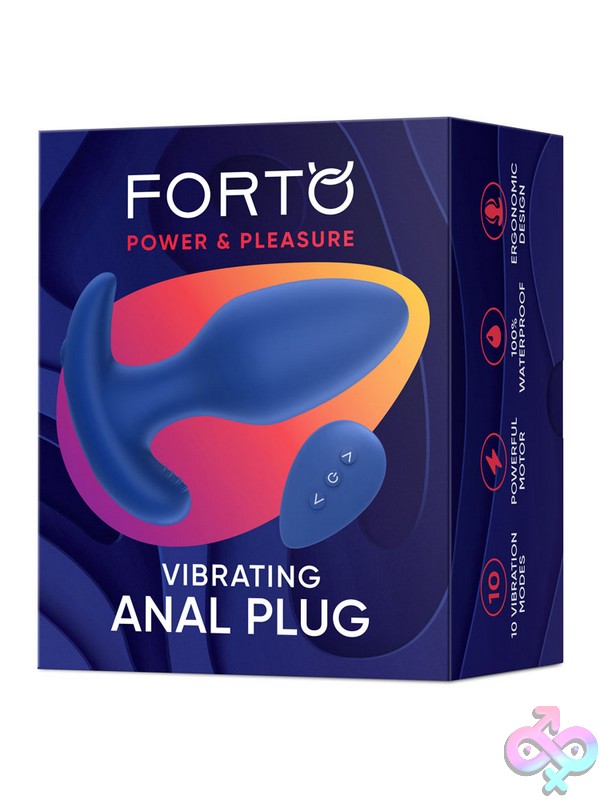 Discreet-Toys-Vibrating-Anal-Plug-Blue-Nu-Fo-5008-12 Ergonomic Vibrating Anal Plug In Blue With Wireless Remote By Forto