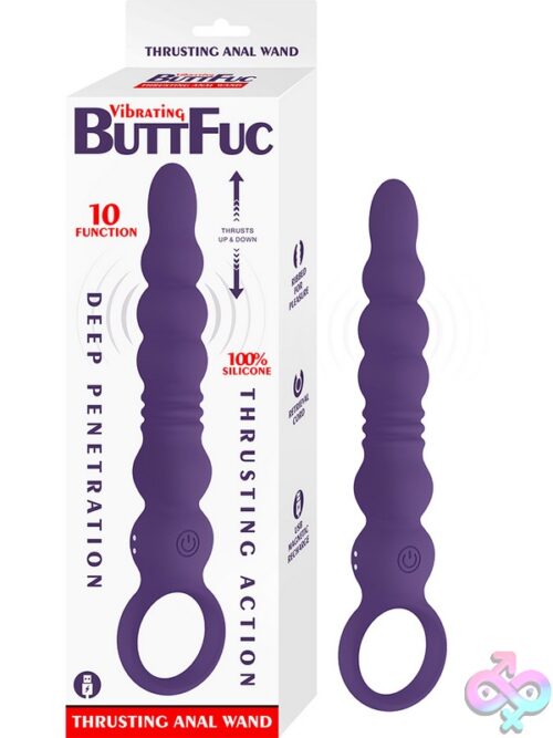Vibrating Buttfuc Thrusting Anal Wand Purple - Image 2