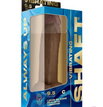 Curved Vibrating Realistic Silicone Dildo In Oak With Suction Cup Base And Wireless Remote By Shaft