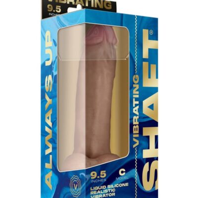 Vibrating realistic dildo in pine beige FLEXISKIN™ silicone with wireless remote and suction cup base by Shaft