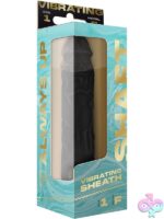 Vibrating black FLEXSKIN silicone penis sleeve with wireless remote by Shaft