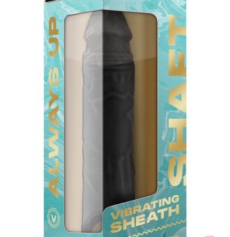 Vibrating Black Flexskin Silicone Sheath Sleeve With Wireless Remote By Shaft