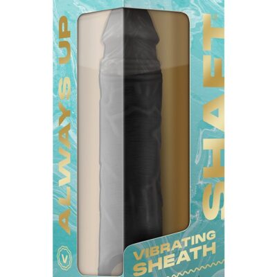 Vibrating black FLEXSKIN silicone sheath sleeve with wireless remote by Shaft