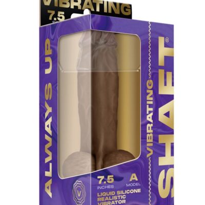 Realistic vibrating dildo in oak beige with suction cup base and wireless remote by Shaft