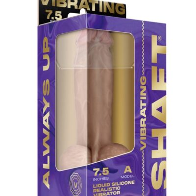 Realistic vibrating dildo in beige FLEXISKIN silicone with suction cup base and wireless remote by Shaft