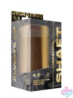 Realistic vibrating silicone dildo with suction cup base in oak by Shaft