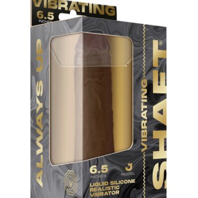 Realistic vibrating silicone dildo with suction cup base in oak by Shaft
