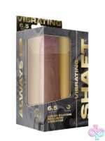 6.5 inch vibrating realistic dildo in beige FLEXISKIN silicone with suction cup and remote by Shaft