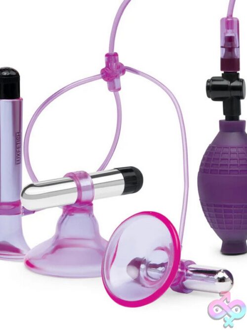 Vibrating Nipple Suckers With Clitoral Pump &Amp; Quick Release – Purple - Image 2
