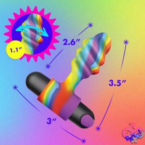 Vibrating Rainbow Butt Plug - Image 5