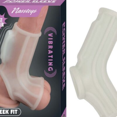 Vibrating Wave girth-enhancing sleeve in white TPE by Nasstoys