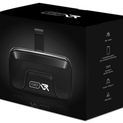Ergonomic black virtual reality headset V2 by Kiiroo