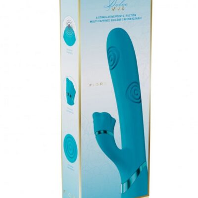 Vive Fiore Air Wave triple-motor rabbit vibrator in pink on a soft neutral background
