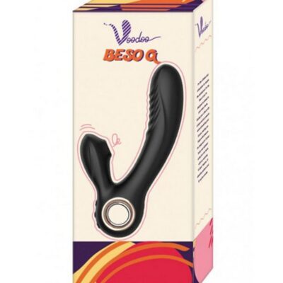 Shibari Voodoo Beso G dual stimulation vibrator in black with clitoral suction and warming G-spot arm