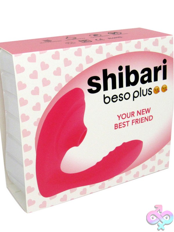 Discreet-Toys-Voodoo-Beso-Plus-Pink-Nu-Vt-2765 Pink Silicone Clitoral Suction And G-Spot Vibrator With Dual Motors By Shibari