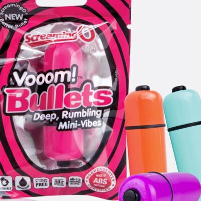 Compact grape purple mini bullet vibrator with rumbling motor by Screaming O