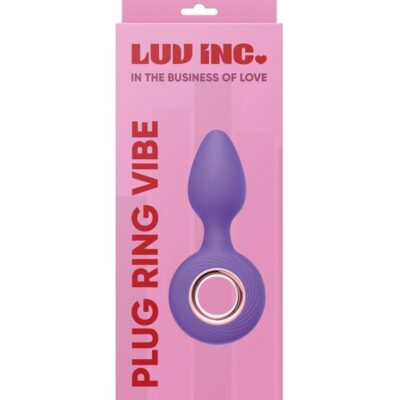 Luv Inc Plug Ring Vibe vibrating anal plug and ring in gray and purple on neutral background
