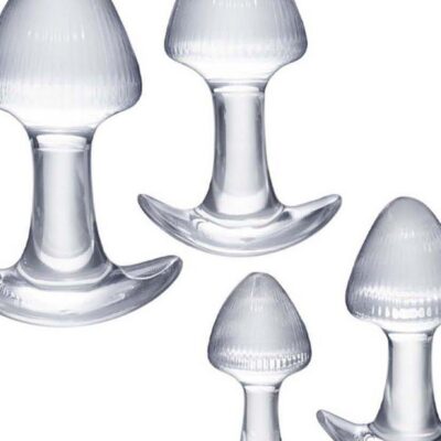Graduated Anal Plug Set Walk Around Trainer Plug by Nasstoys in clear TPE