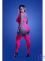 Wavelength Cutout Rhinestone Teddy Bodystocking – White/Blue Queen - Image 3