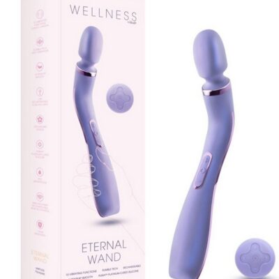 Wellness Eternal Wand lavender satin-smooth rechargeable wand vibrator by Blush Novelties