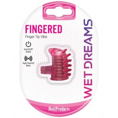 Pink fingertip ring vibrator with sure-grip design by Hott Products