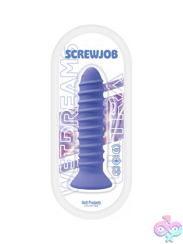 Discreet-Toys-Wet-Dreams-Screwjob-Lavender-Nu-Hp-3672 Blue Body-Safe Silicone And Abs Rechargeable Vibrator By Hott Products