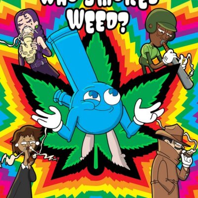 Who Smokes Weed adult coloring book blue glossy cover by Wood Rocket