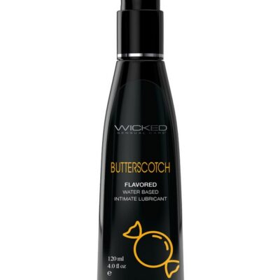 Wicked Aqua Butterscotch flavored water-based lubricant 4 oz bottle by Wicked Sensual Care