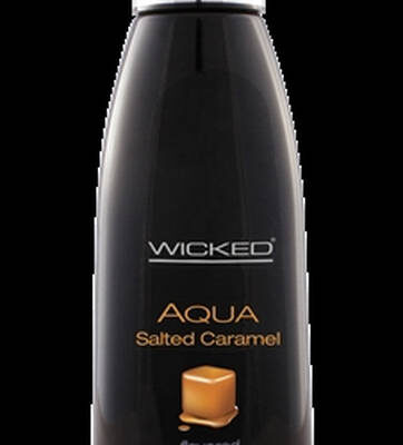 Aqua Salted Caramel Flavored Water Based Intimate Lubricant by Wicked Sensual Care