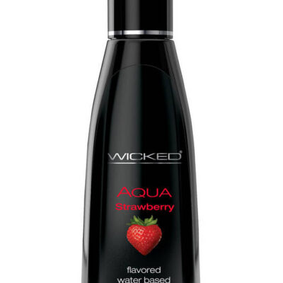 Flavored lubes — Wicked Sensual Care Aqua Strawberry Water-Based Lubricant 4 oz body-safe vegan formula