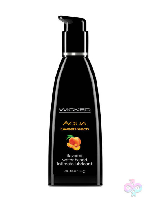 Wicked Sensual Care Sex Toys - Aqua Sweet Peach Flavored Water Based Lubricant -  2 Oz. / 60 ml