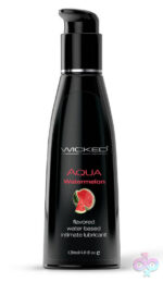 Water based lubricant watermelon flavor — Wicked Sensual Care Aqua Watermelon 4oz edible flavored personal lubricant