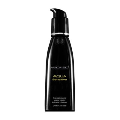Wicked Aqua Sensitive Hypoallergenic Water Based Lubricant 8 oz pump bottle by Wicked Sensual Care