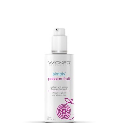 Wicked Simply Passion Fruit flavored water-based lubricant 2 oz clear bottle by Wicked Sensual Care