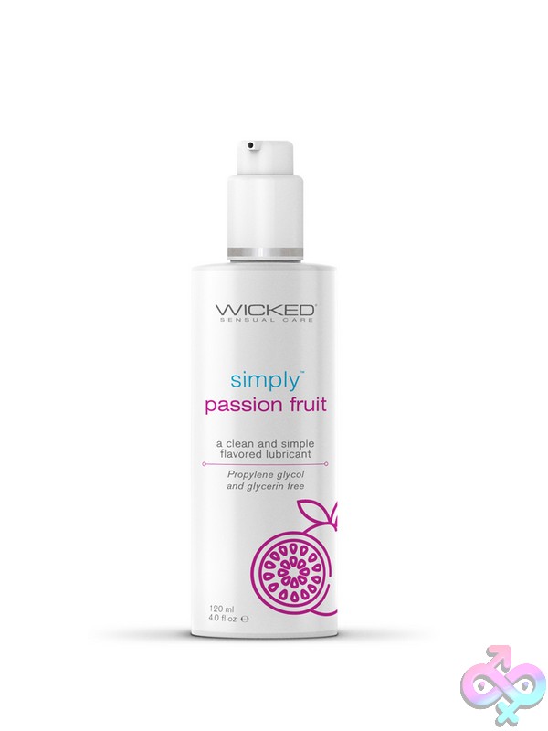 Discreet-Toys-Wicked-Simply-Passion-Fruit-4-Oz-Nu-Wn91124 Clear Passion Fruit Flavored Water-Based Lubricant 4 Oz Bottle By Wicked Sensual Care