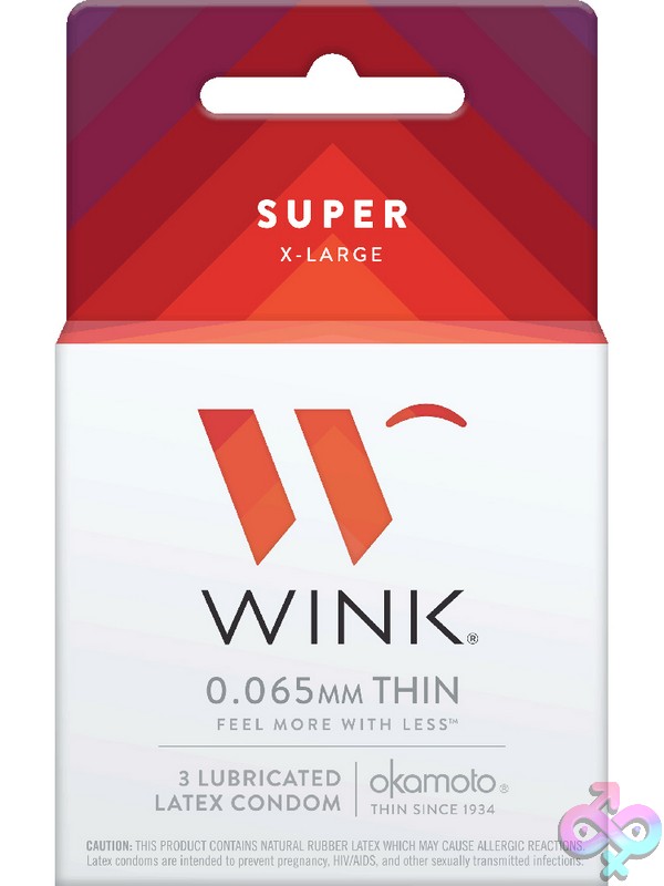 Discreet-Toys-Wink-Super-X-Large-3-Ct-Nu-Pm81003 Wink Super X-Large Studded Latex Condoms 3-Count Clear By Paradise Marketing