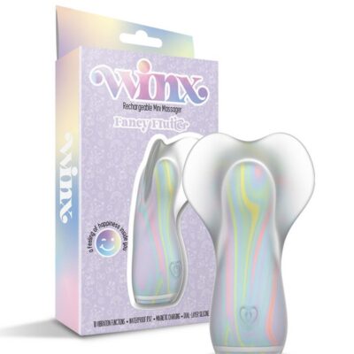 Pastel swirl butterfly-shaped dual-layer silicone vibrator by Winx