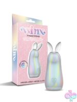 Pastel swirl bunny ear vibrator in dual-layer silicone by Winx — Hippity Hoppity rabbit-style massager