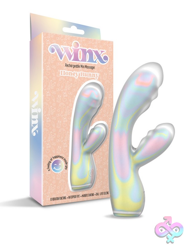 Discreet-Toys-Winx-Honey-Bunny-Silicone-Vibrator-Nu-Gn-1000560 Squishy Pastel Rainbow Swirl Dual-Layer Rabbit Silicone Vibrator By Winx