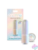 Compact iridescent clear bullet vibrator with gemstone base by Winx