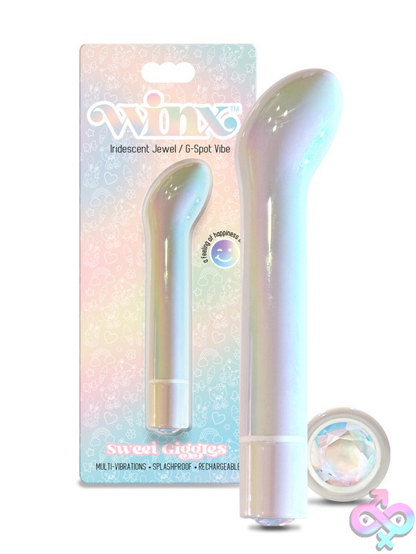 Discreet-Toys-Winx-Sweet-Giggles-G-Spot-Vibrator-With-Gemstone-Nu-Gn-1000531 Clear Tapered G-Spot Vibrator With Gemstone Accent By Winx