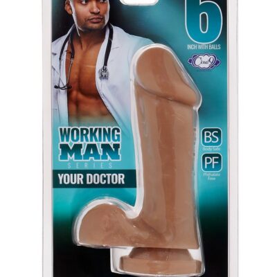Realistic veined dong with suction cup base and full balls in medium brown skin tone by Cloud 9