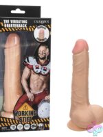 Beige bendable vibrating dildo with suction cup base by California Exotic Novelties