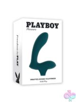 Blue ring-style dual stimulation finger vibrator in silicone by Playboy Pleasure