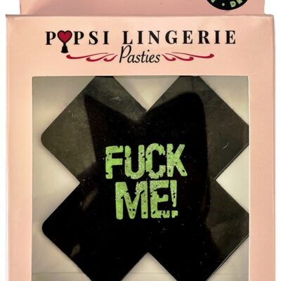 black x shape glow pasties by Popsi Lingerie glow in the dark one size