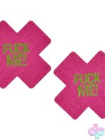 X Shape F*ck Me Glow In The Dark Pasties Pink O/S - Image 2
