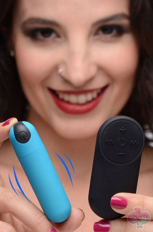 XR Brands Bang Sex Toys - Bang Vibrating Bullet With Remote Control - Blue