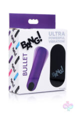 XR Brands Bang Sex Toys - Bang Vibrating Bullet With Remote Control - Purple