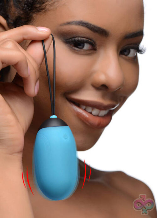 XR Brands Bang Sex Toys - Bang XL Silicone Vibrating Egg - Blue
